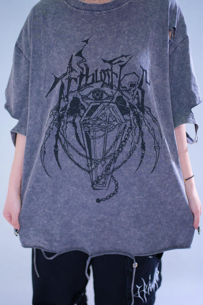Dark Street Damage Print T-Shirt