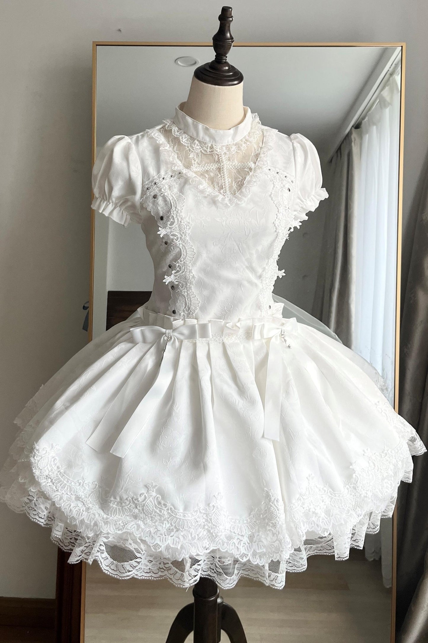 Gothic Doll Dress Adorned with Crosses