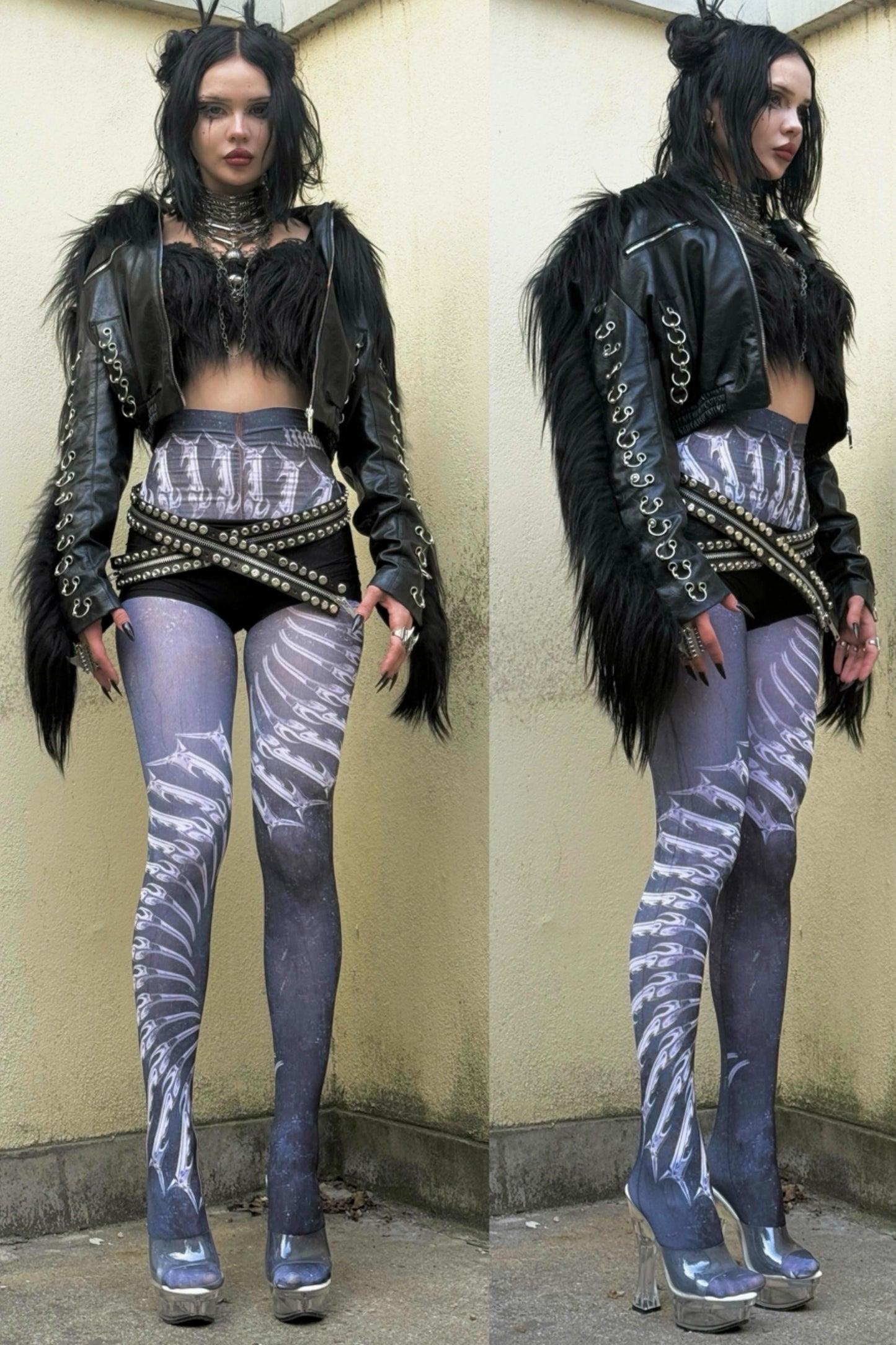 Alien Claw Graphic Gothic Tights