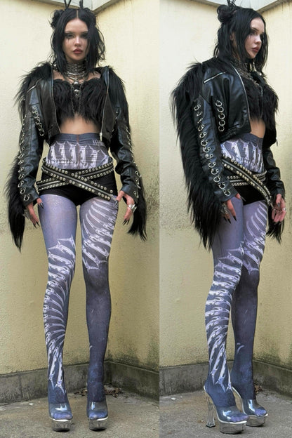 Alien Claw Graphic Gothic Tights