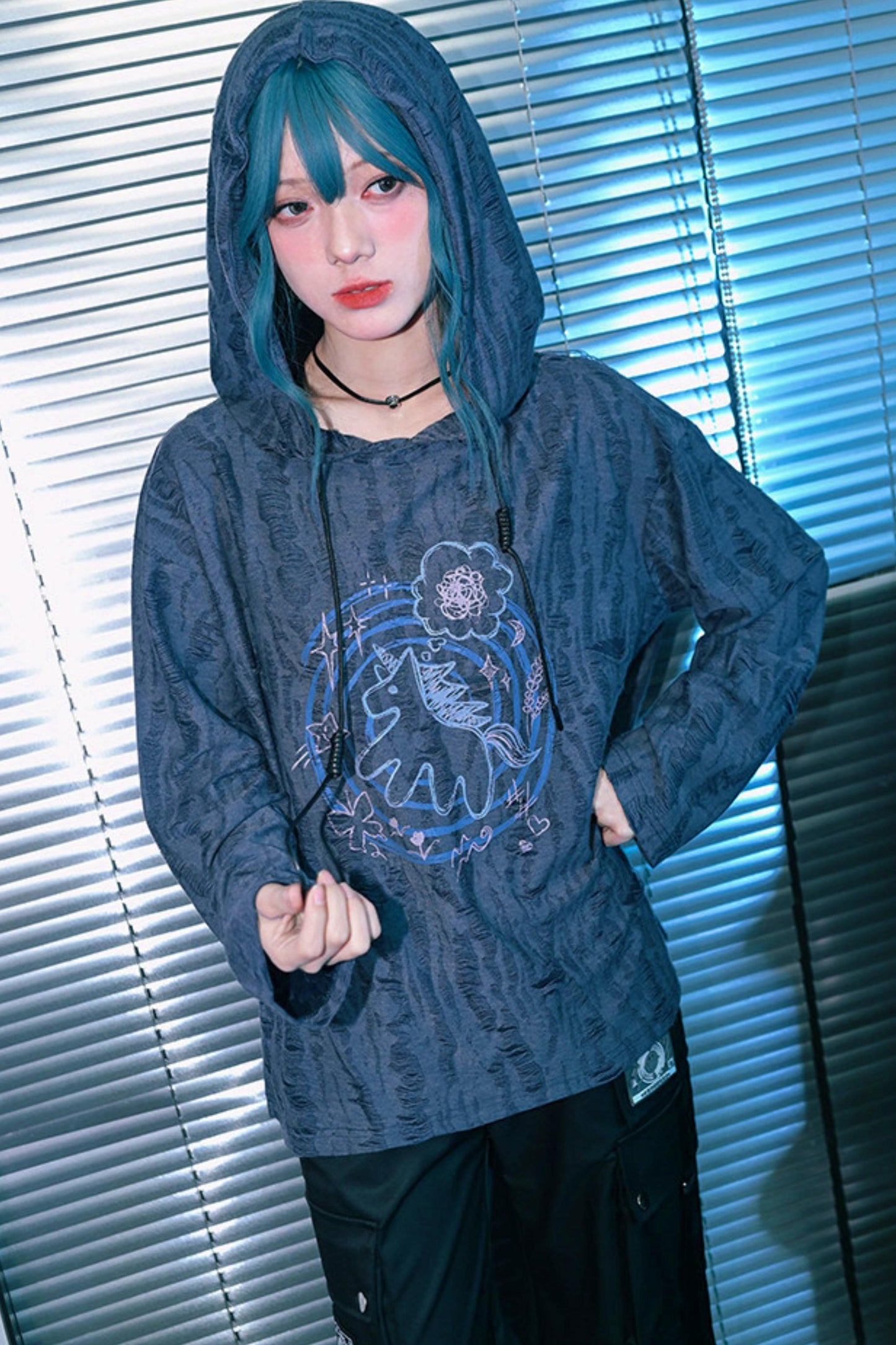 포니 스타 하트 티드 탑