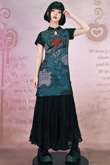 Gothic Chiffon Long Skirt