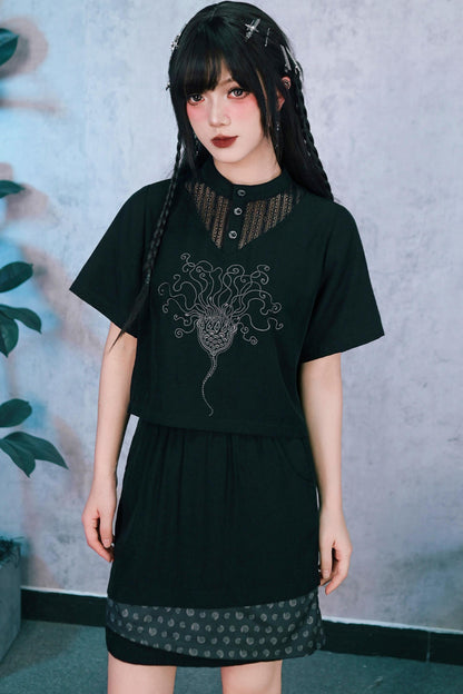 深海刺繍ダークドールセットアップ