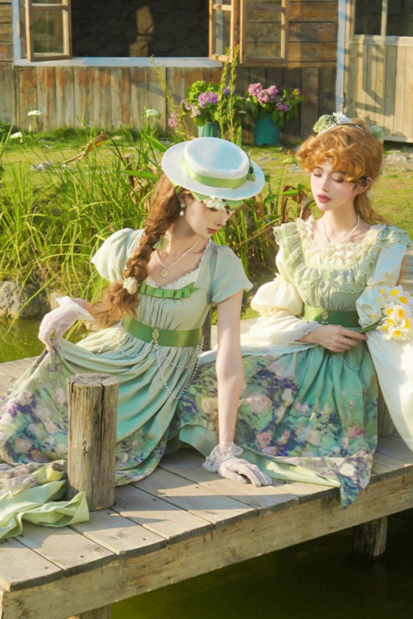 クラシックシフォンローズドレスセットアップ