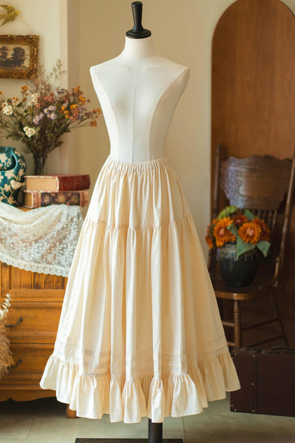 Length-Adjustable ♡ Cotton Ruffle Petticoat
