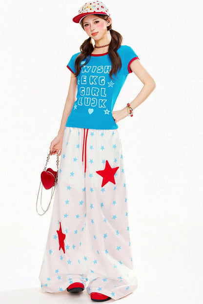 Retro Pop Star Wide Leg Pants