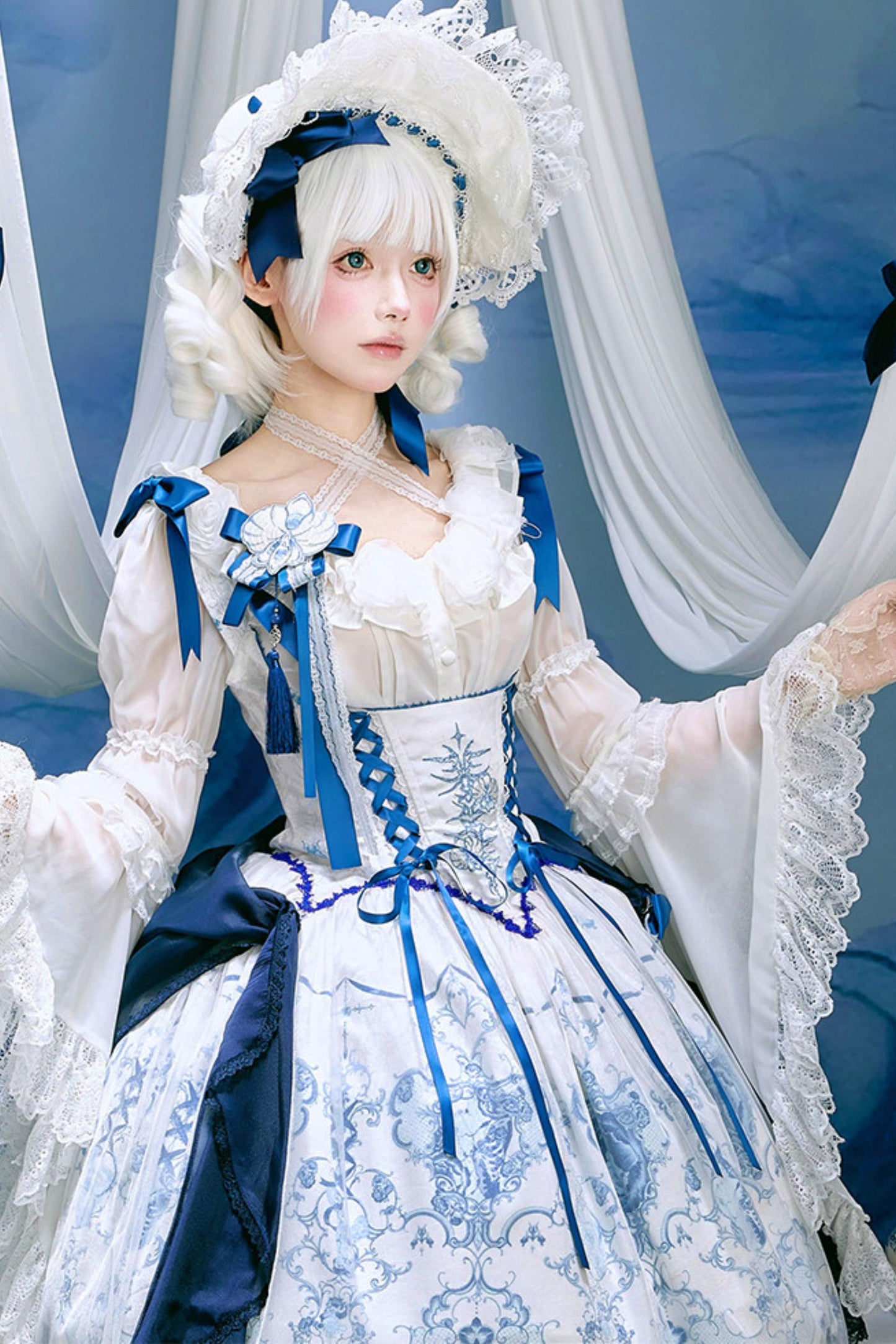 Blue and White Porcelain Lolita Dress