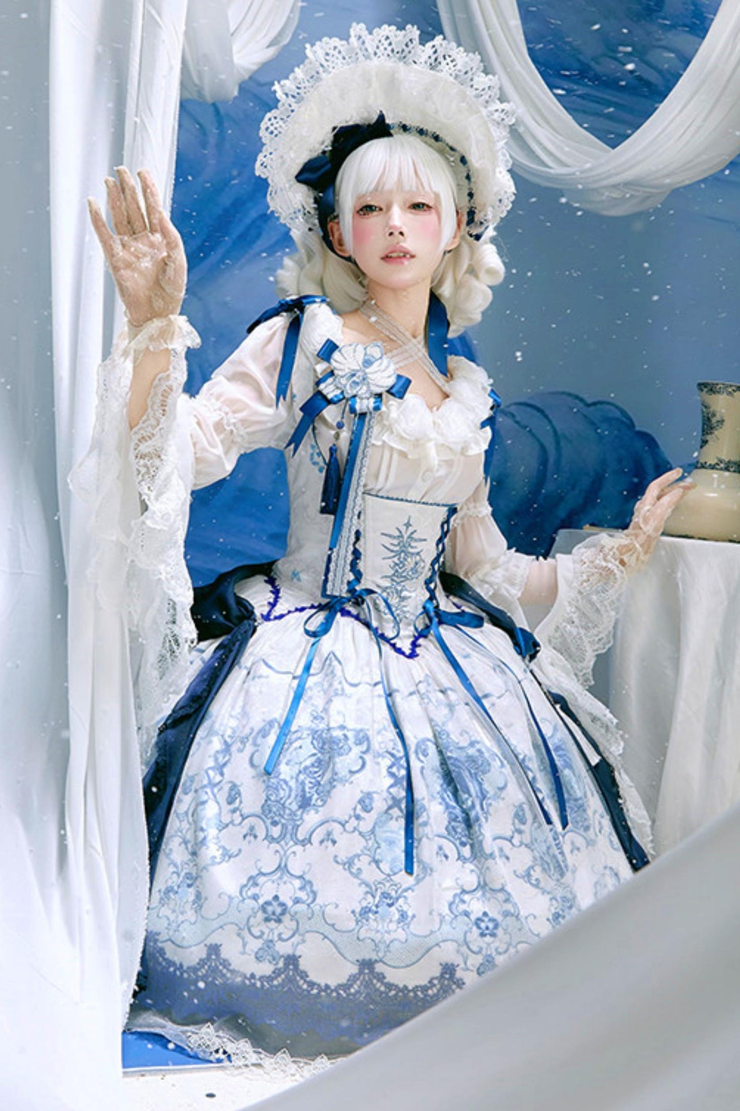 Blue and White Porcelain Lolita Dress