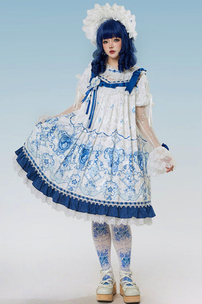 Blue and White Porcelain Lolita Dress