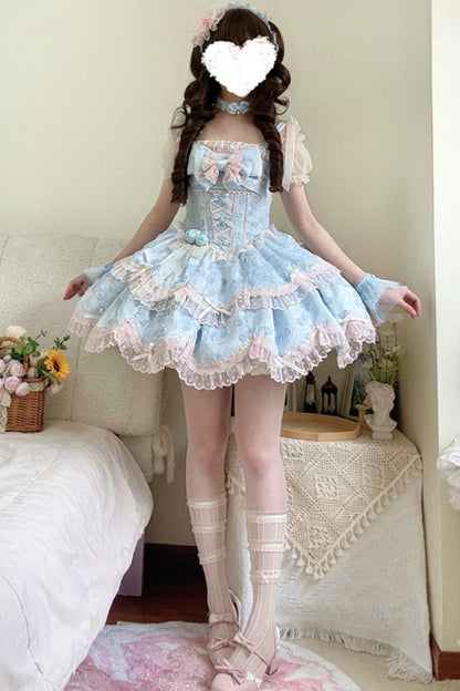 [Précommande] Robe Lolita Poupée Onirique aux Couleurs Bonbon + Accessoires Cheveux