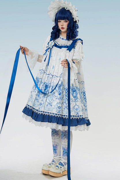 Blue and White Porcelain Lolita Dress
