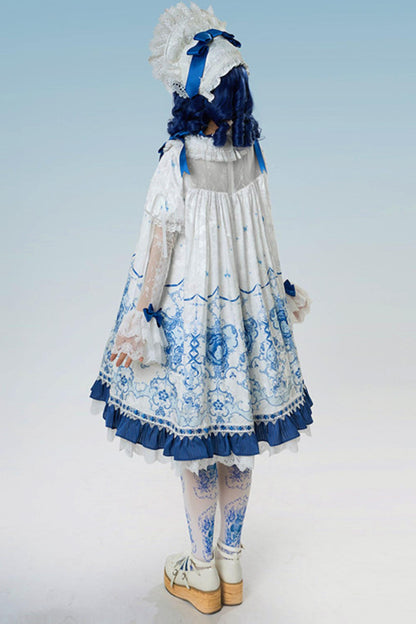 Blue and White Porcelain Lolita Dress