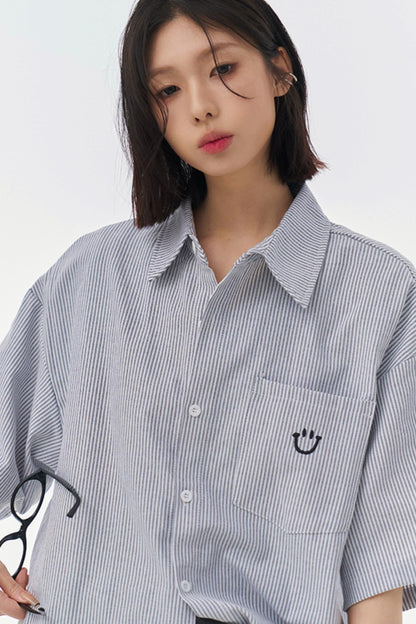 Mode Loose Striped Shirt