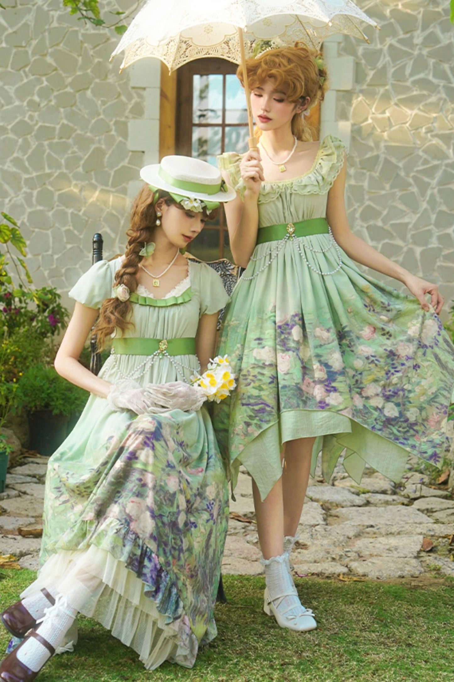 クラシックシフォンローズドレスセットアップ