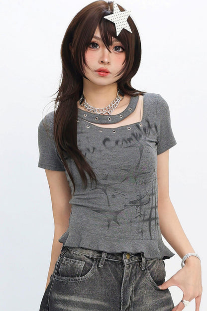 Y2K Sparkle Logo T-Shirt