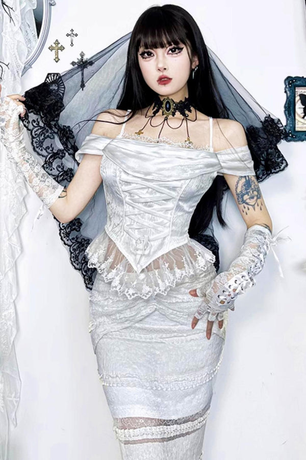 Ghost Dress Set One Shoulder Top Setup