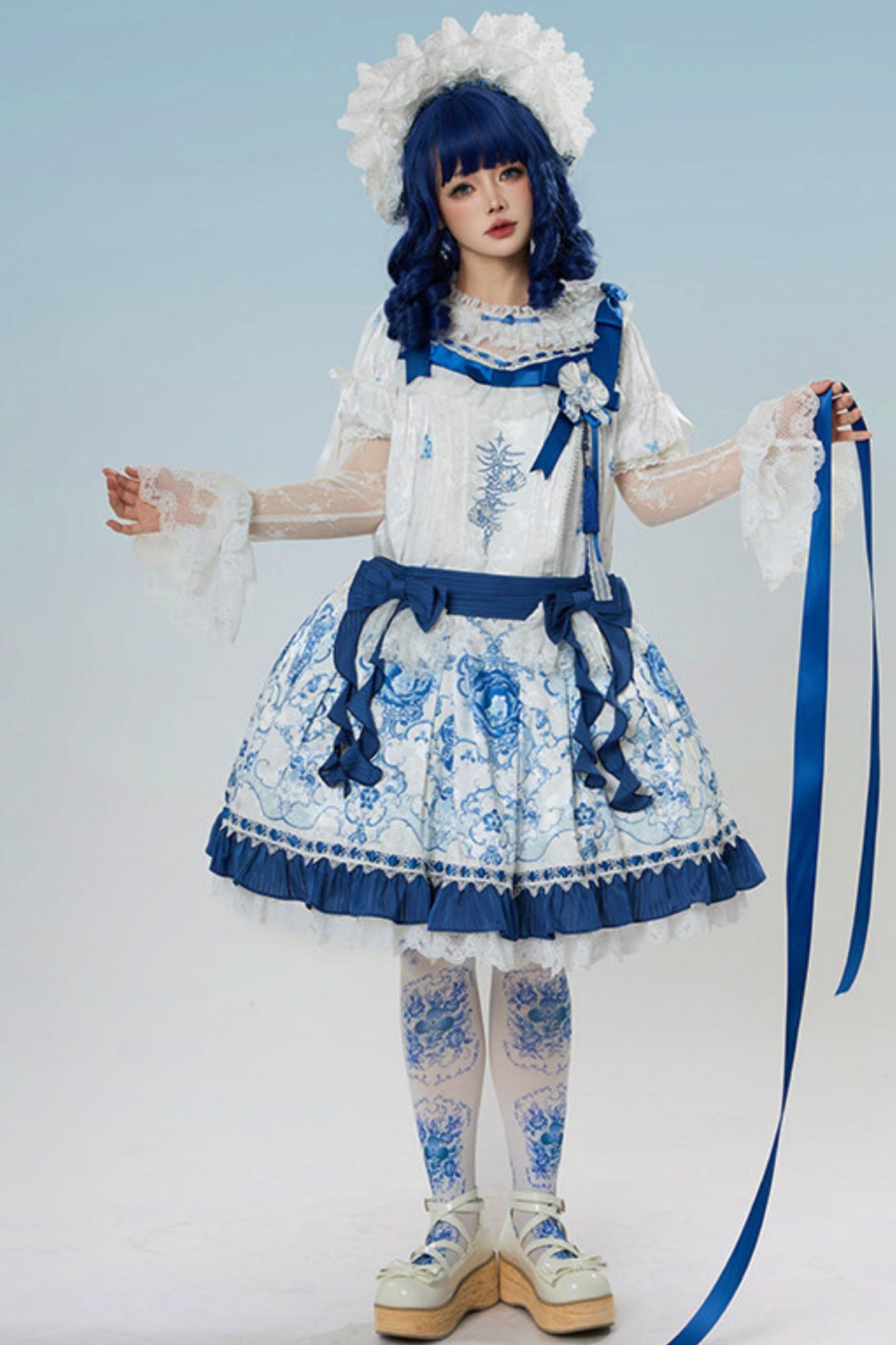 Blue and White Porcelain Lolita Dress