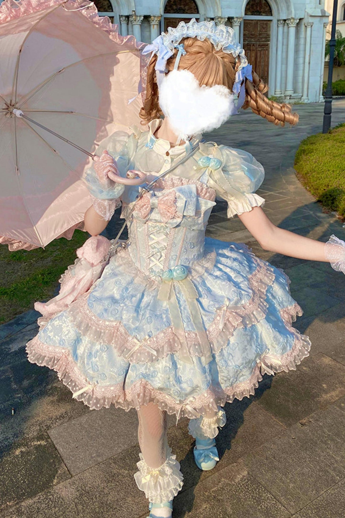 [Précommande] Robe Lolita Poupée Onirique aux Couleurs Bonbon + Accessoires Cheveux