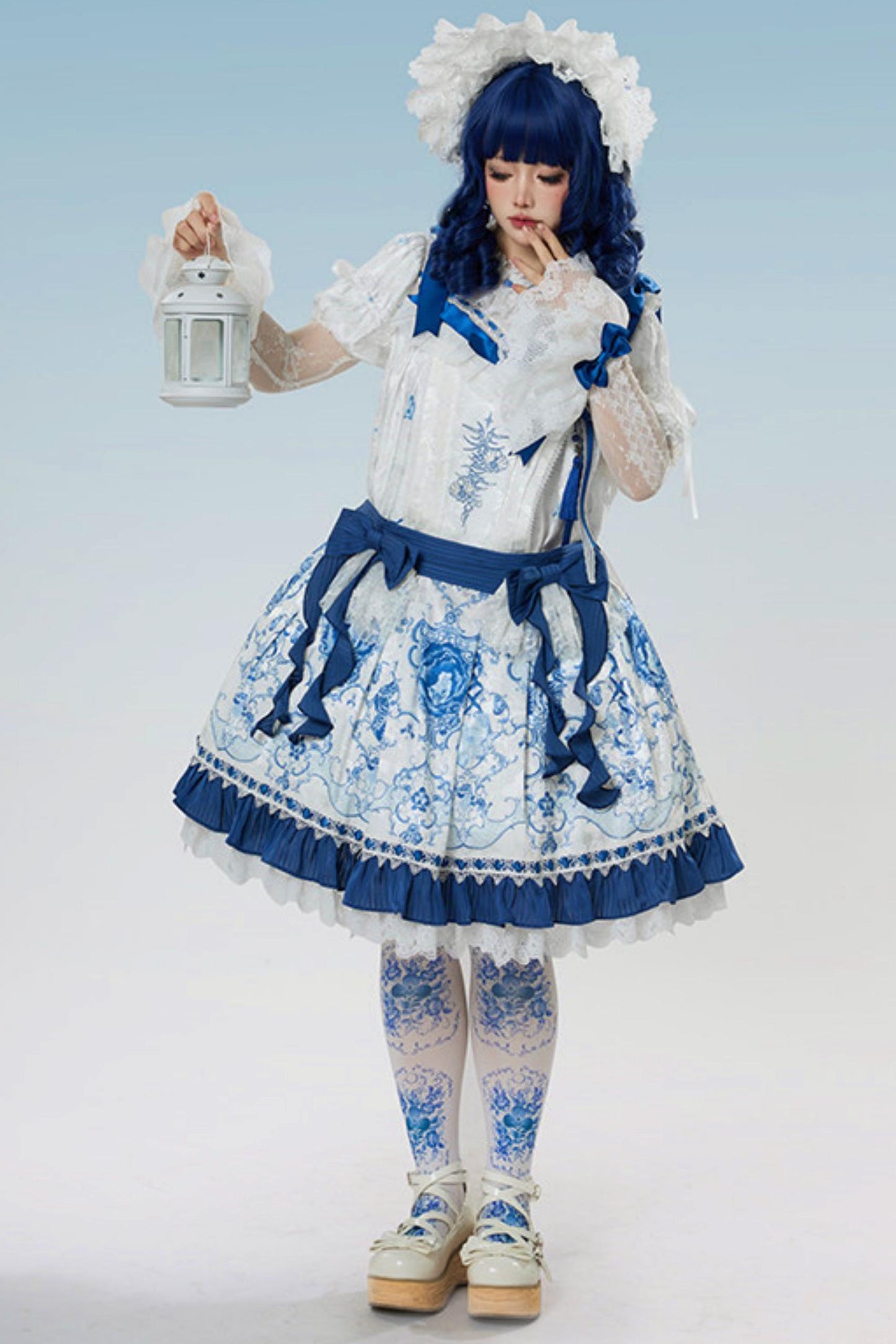 Blue and White Porcelain Lolita Dress