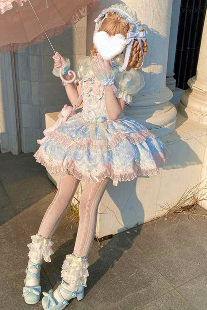 [Précommande] Robe Lolita Poupée Onirique aux Couleurs Bonbon + Accessoires Cheveux