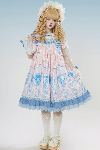 Blue and White Porcelain Lolita Dress