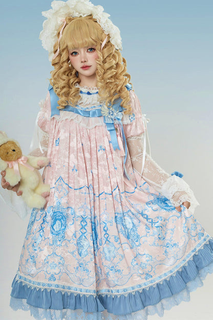 Blue and White Porcelain Lolita Dress