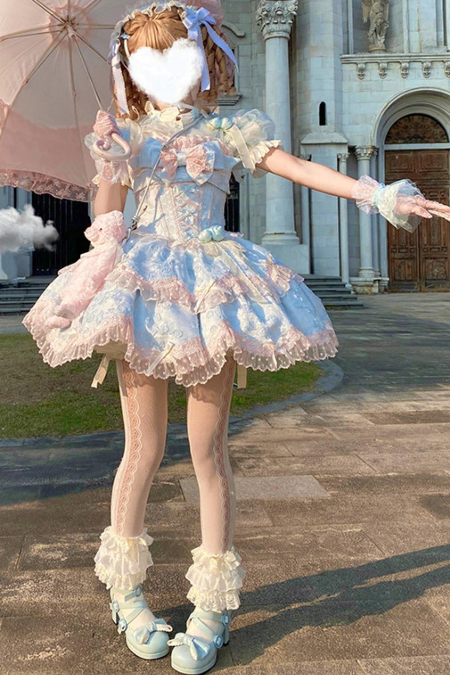 [Précommande] Robe Lolita Poupée Onirique aux Couleurs Bonbon + Accessoires Cheveux