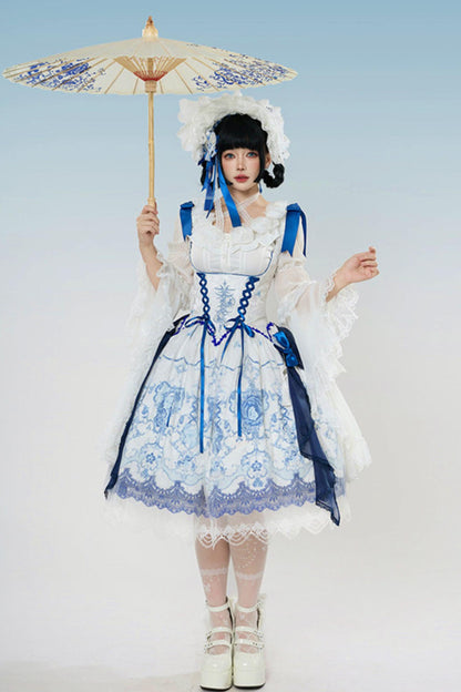 Blue and White Porcelain Lolita Dress