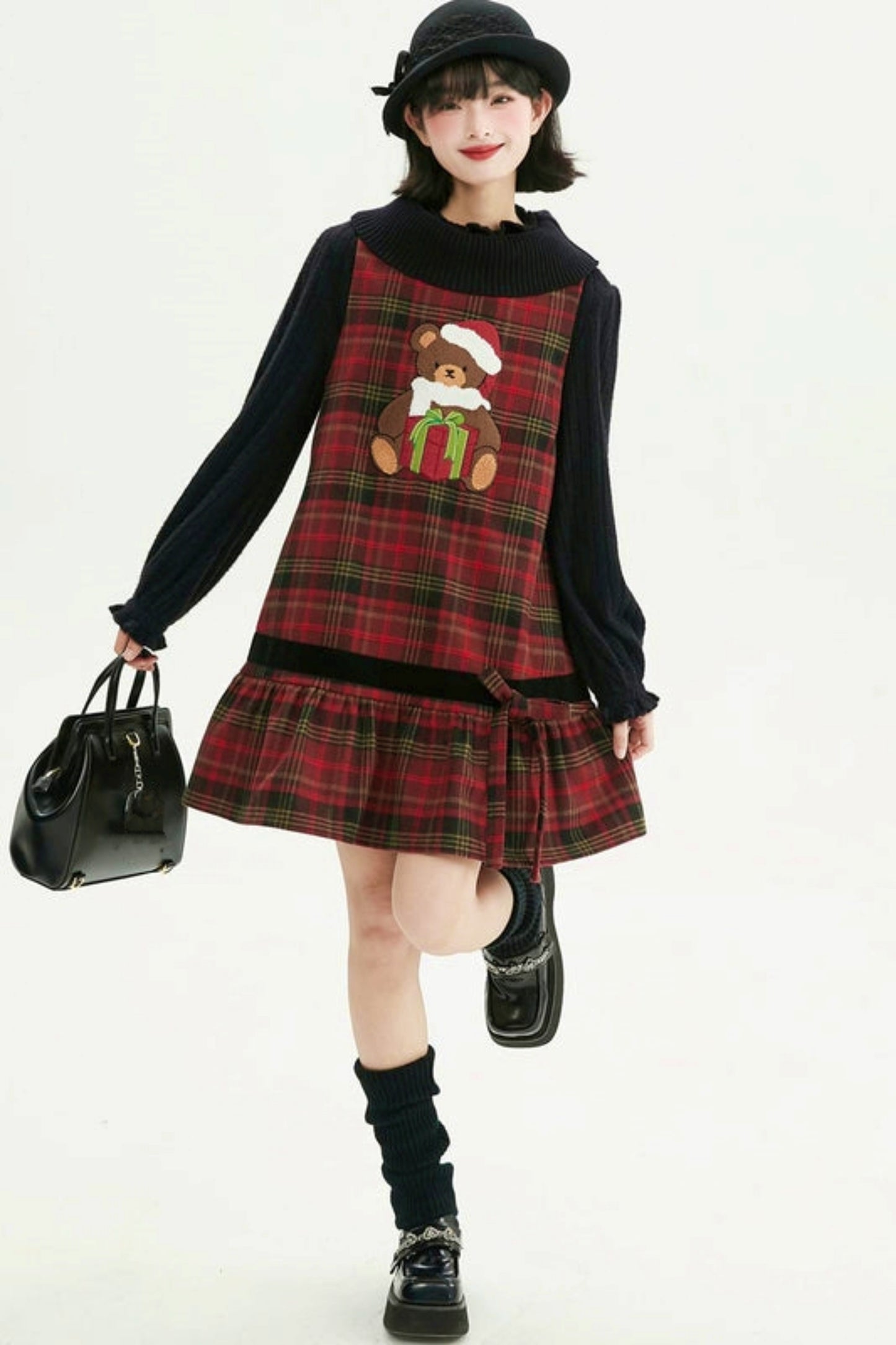 ヴィンテージレッドチェックドレス