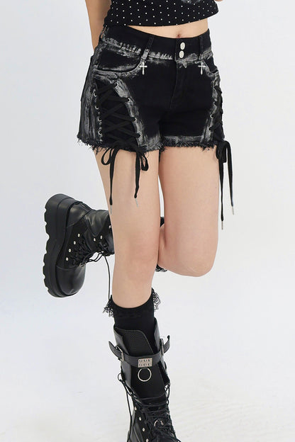 Decadent Cross Charm Denim Pants
