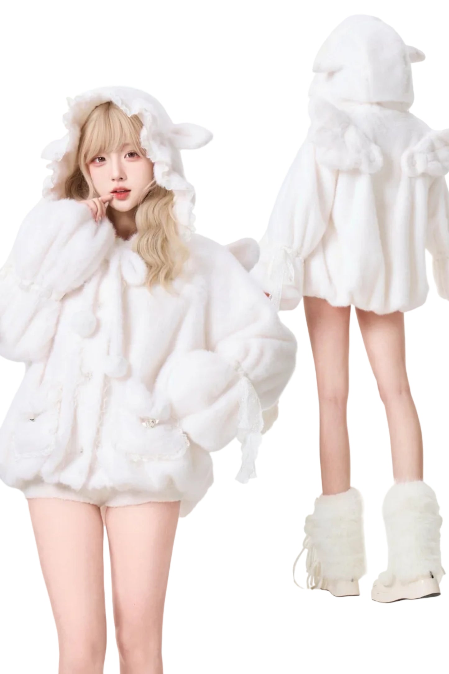 Silver White Plush Jacket