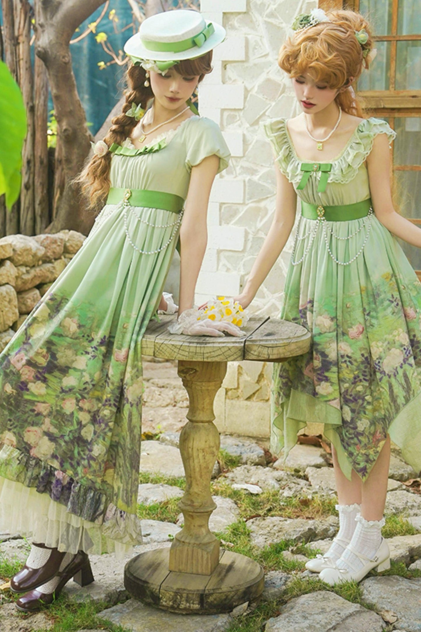 クラシックシフォンローズドレスセットアップ