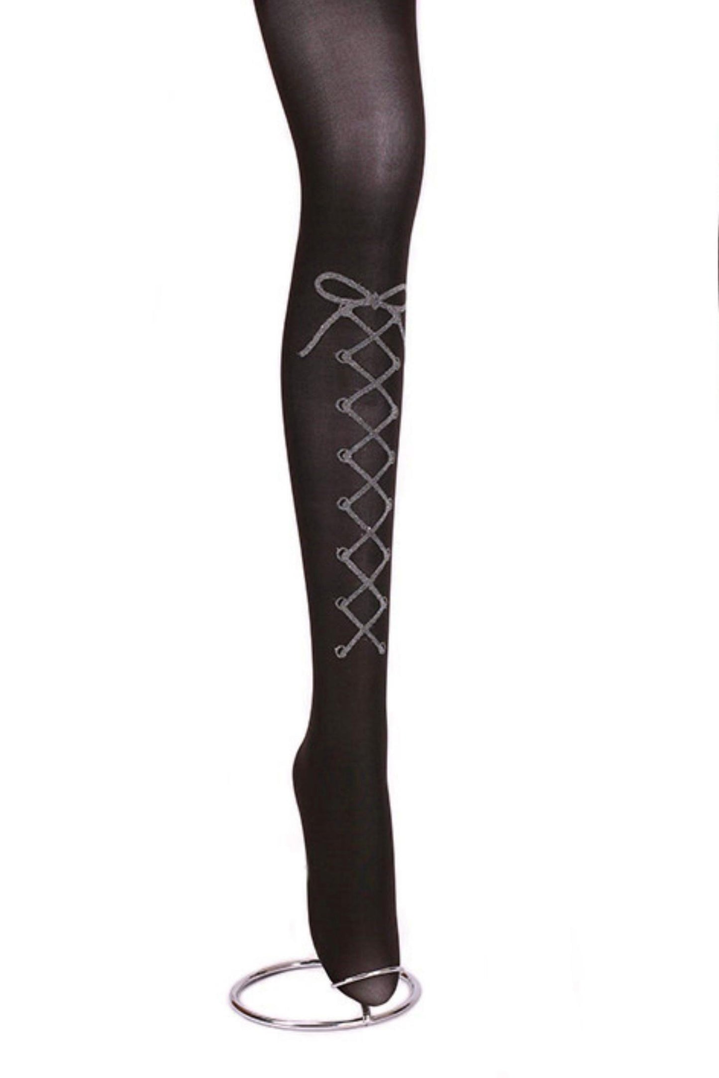 Cross Lace-Up Design Tights