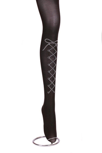 Cross Lace-Up Design Tights