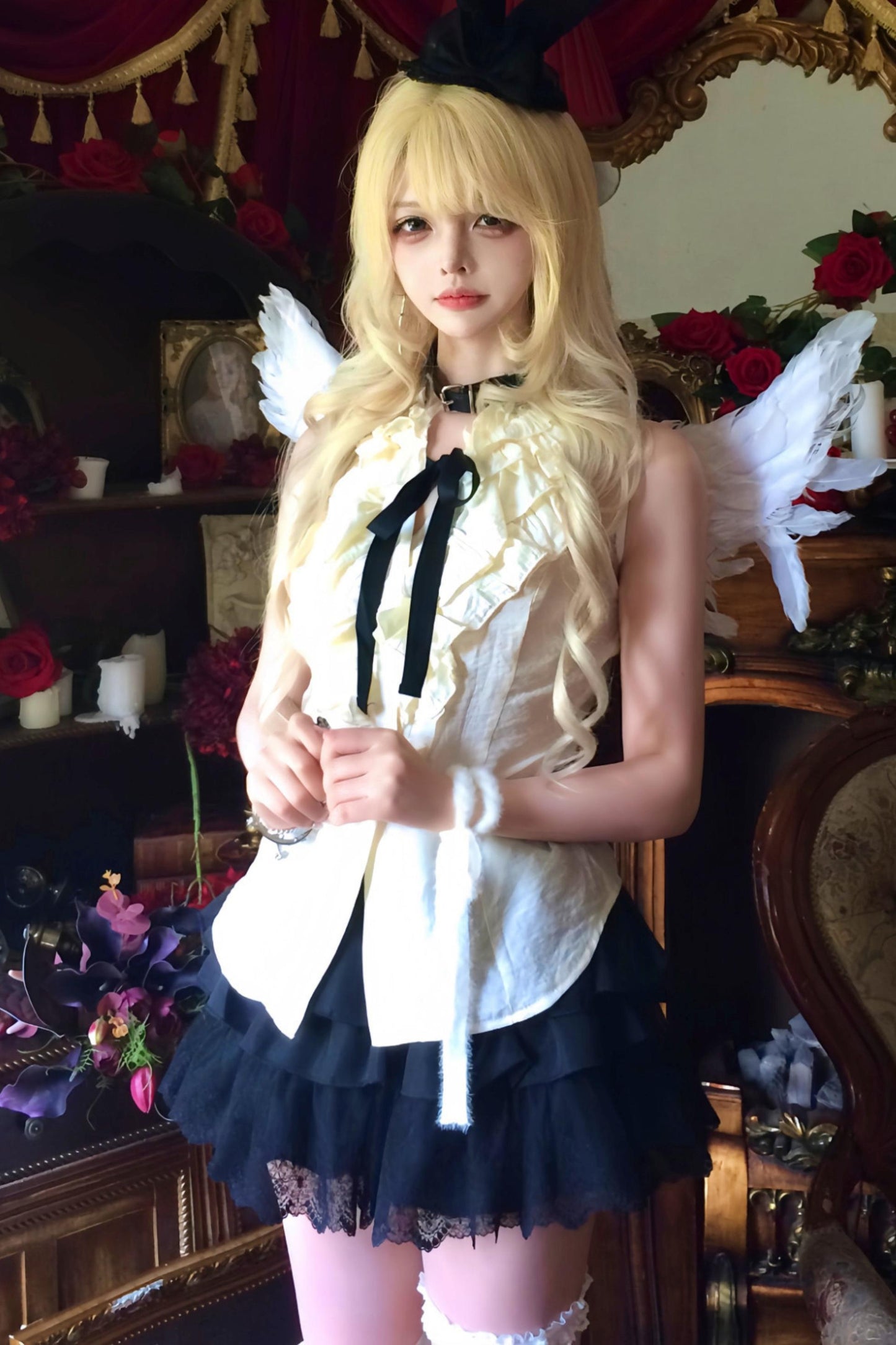 Gothic Ruffle Vest + Skirt