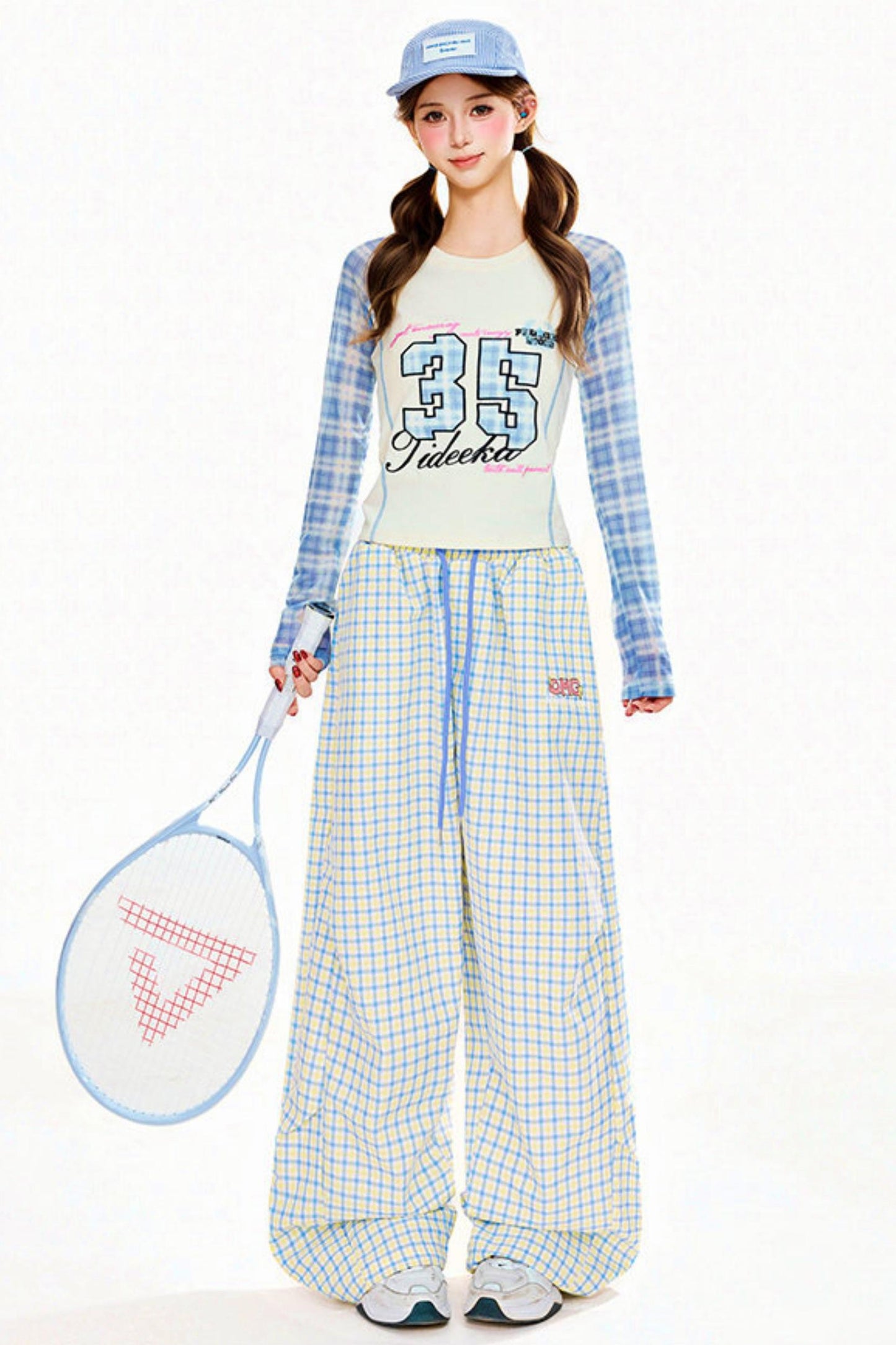 Plaid Patchwork Long Sleeve Top