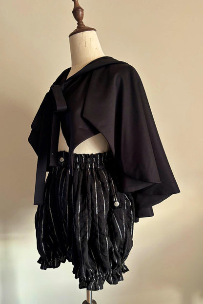 魔女帽付きアシメケープ