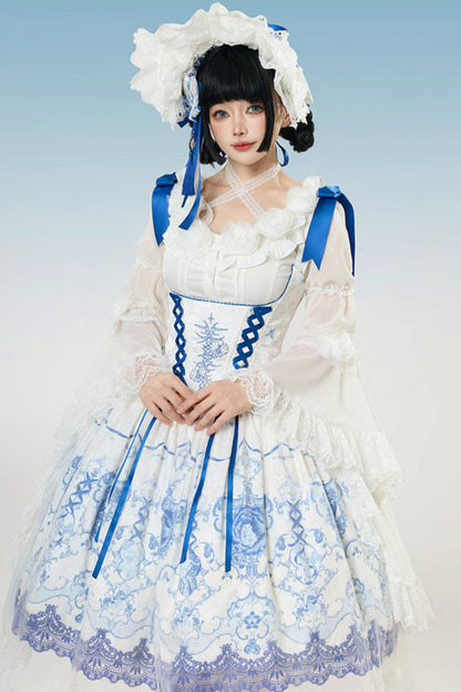 Blue and White Porcelain Lolita Dress