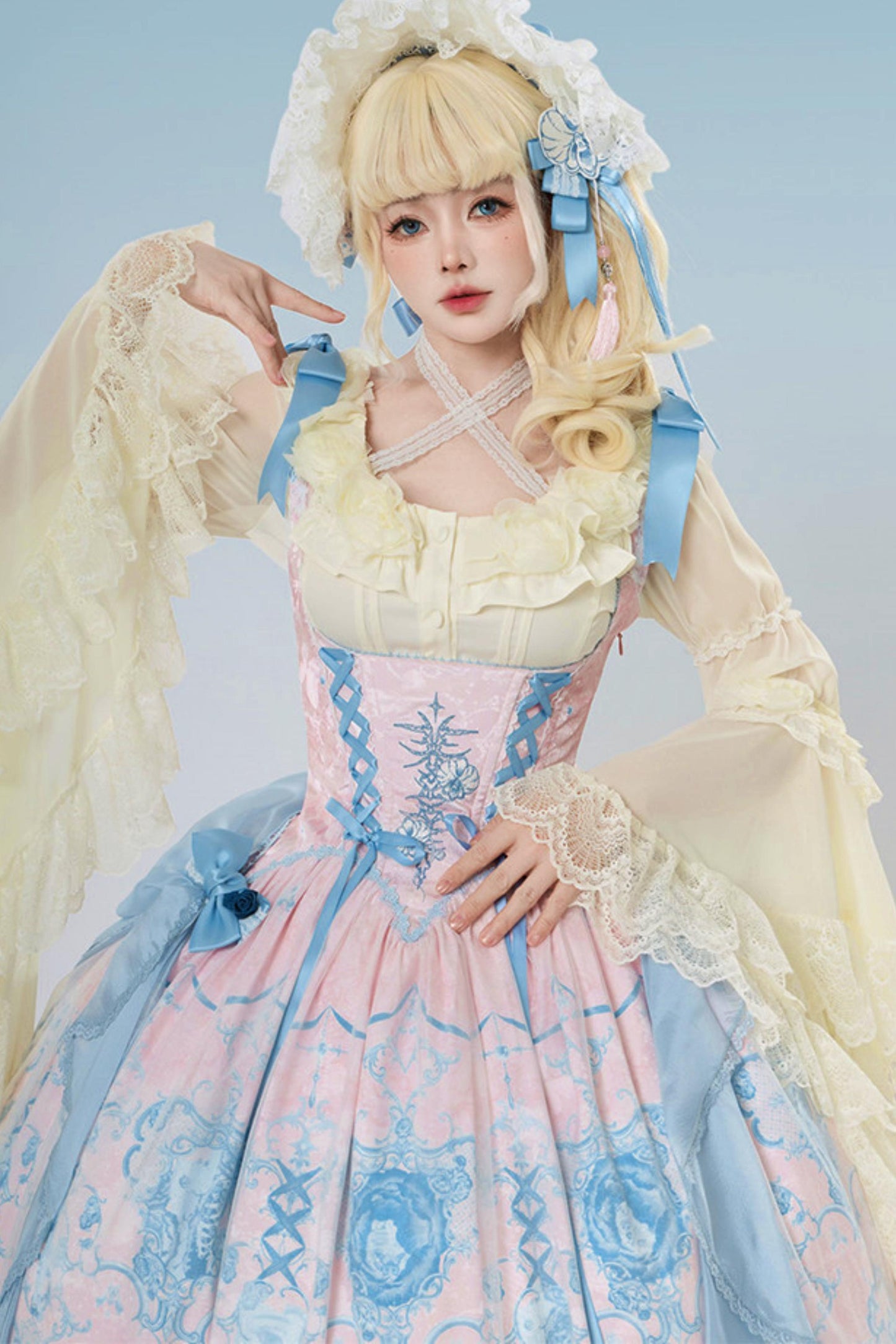 Blue and White Porcelain Lolita Dress