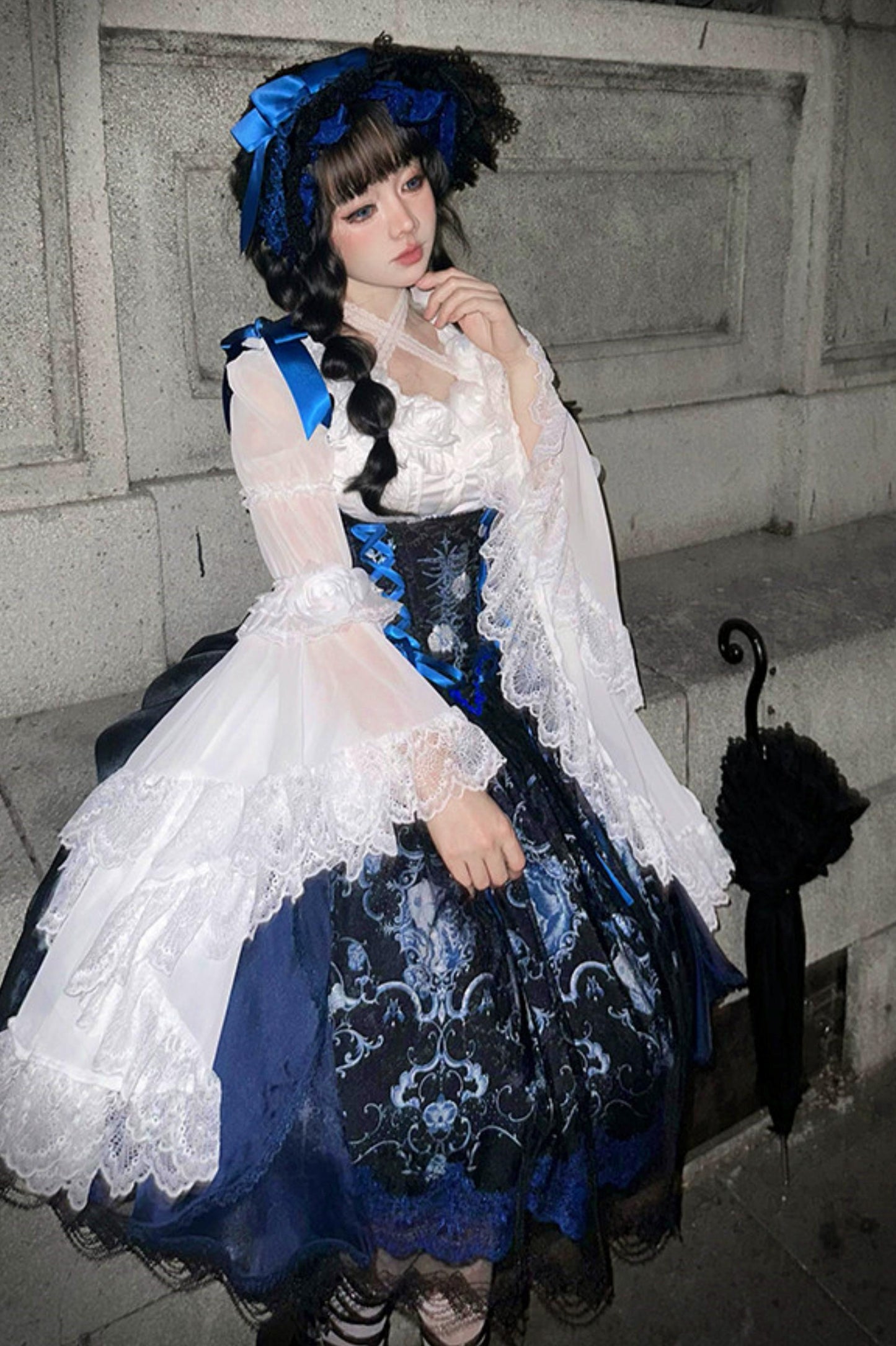 Blue and White Porcelain Lolita Dress