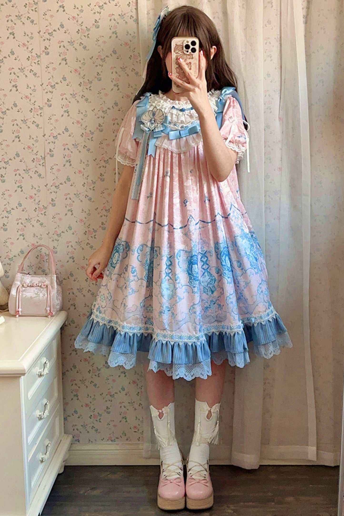 Blue and White Porcelain Lolita Dress