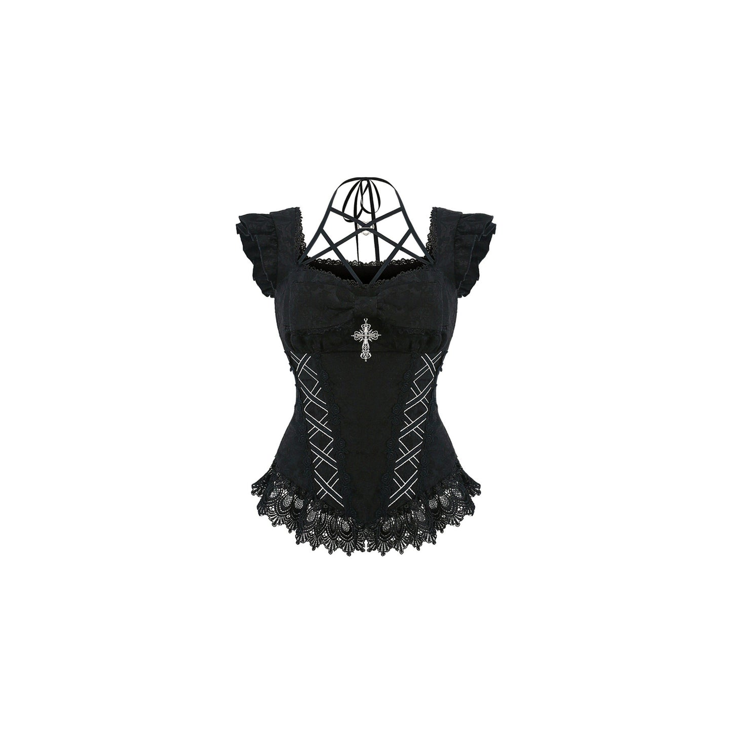 Cross Corset Gothic Set