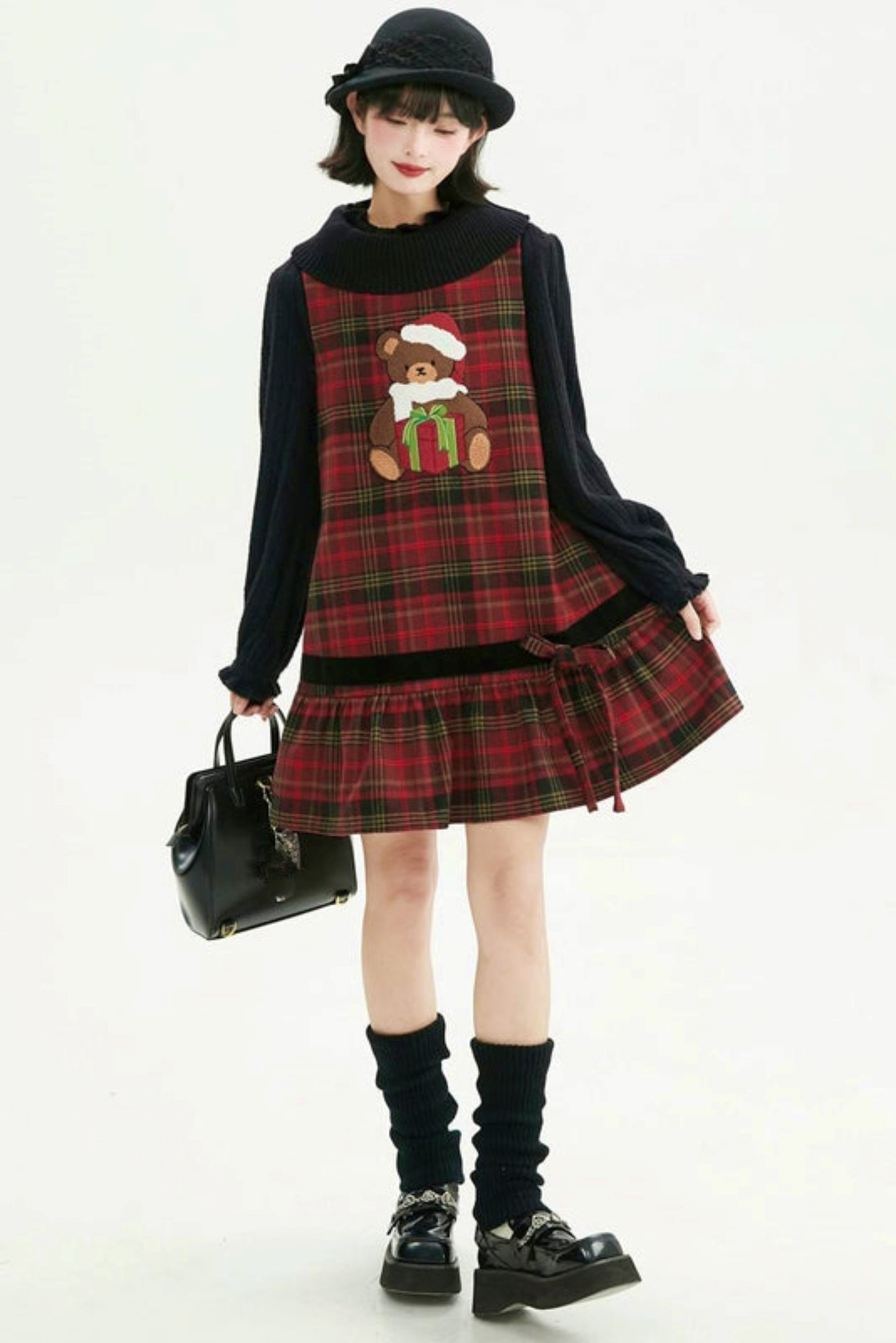 ヴィンテージレッドチェックドレス