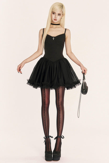 ダークメディーバルプリーツドレス