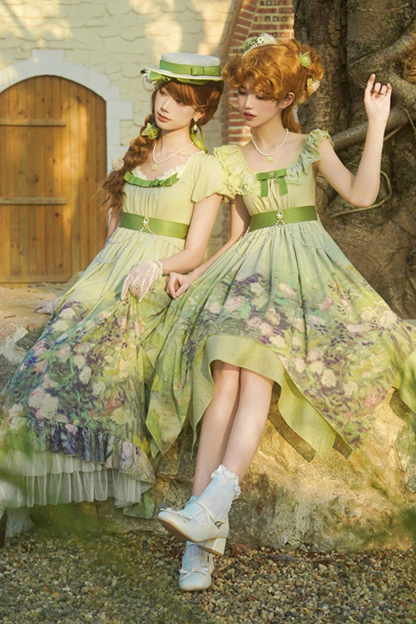 クラシックシフォンローズドレスセットアップ