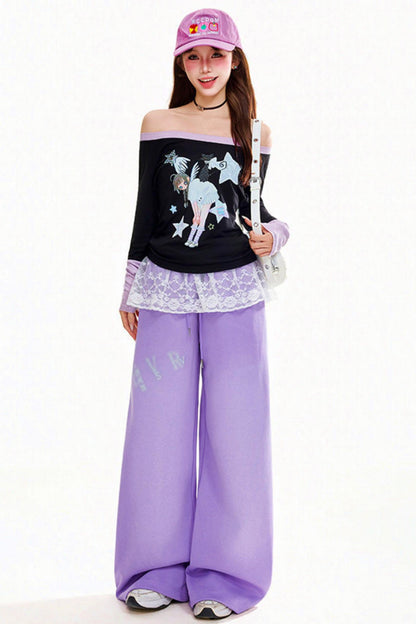 Osh Print Loose Sweatpants