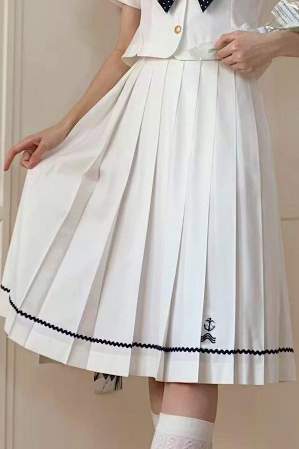 サマーシーセーラートップス＋スカート＋リボンアクセサリー