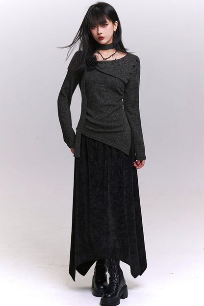 ツーピースニットスカートセットアップ　