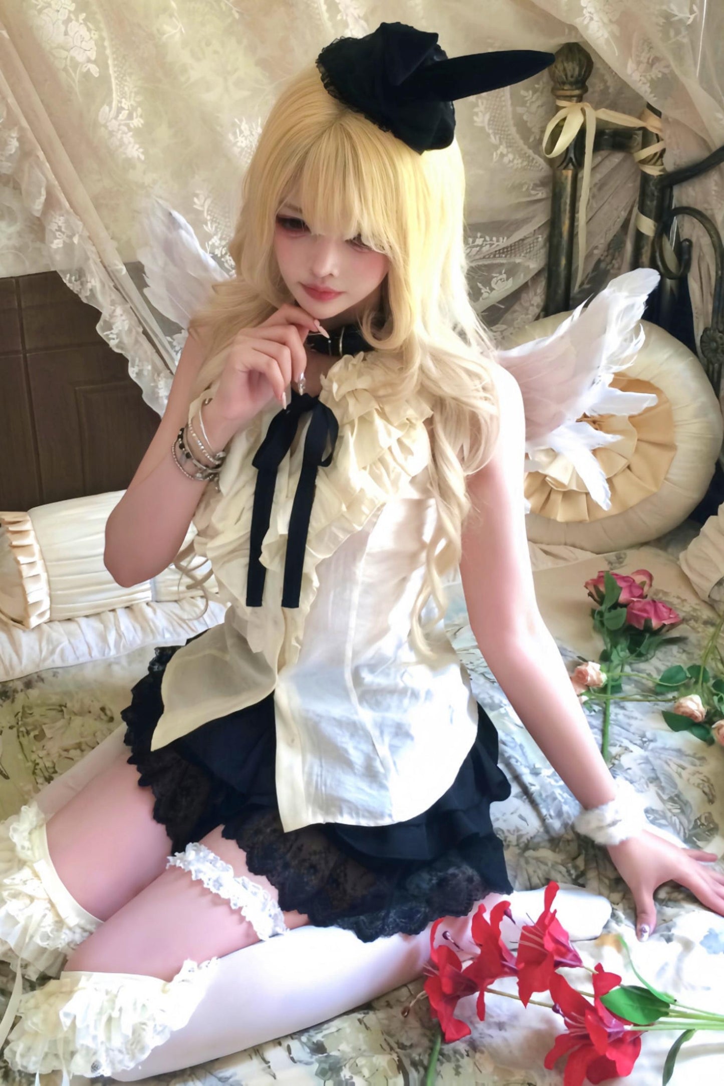 Gothic Ruffle Vest + Skirt