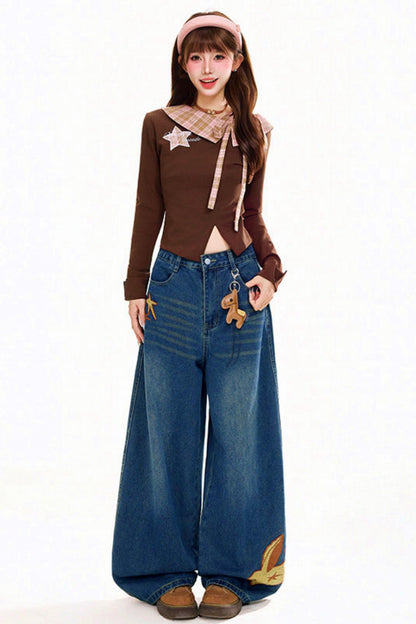 Retro Patchwork Plaid Top